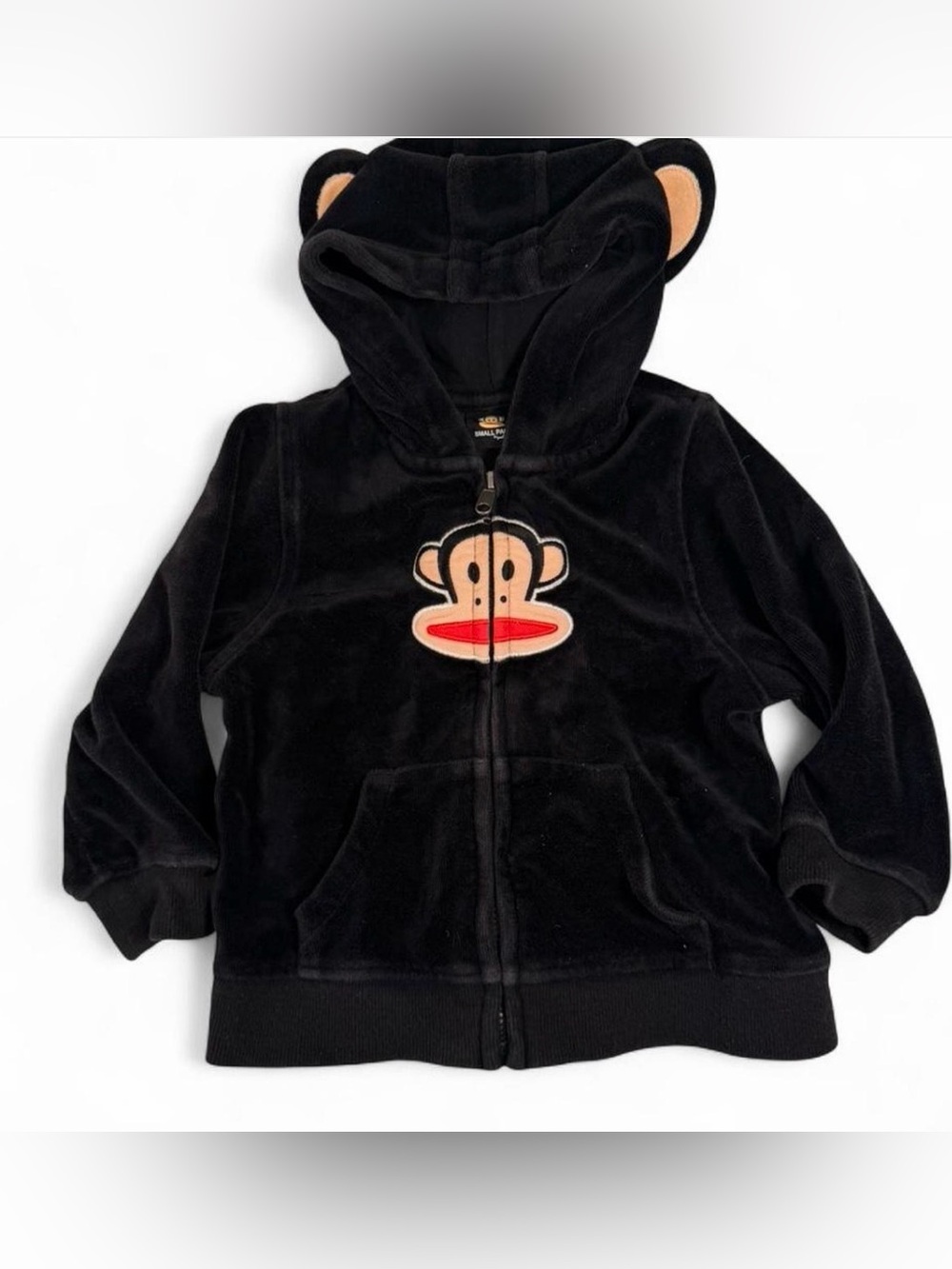 Paul Frank Black Plush Hooded Zip Jacket